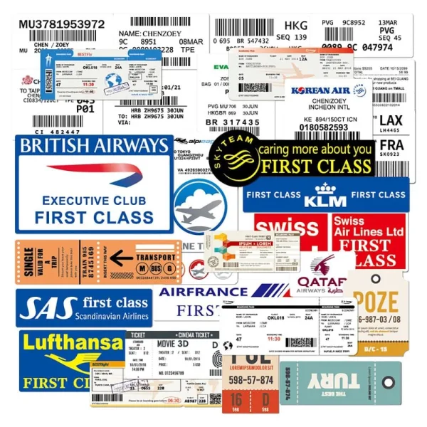autocollants valise carte d'embarquement unique