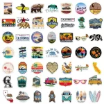 pack de 50 autocollants valise californie