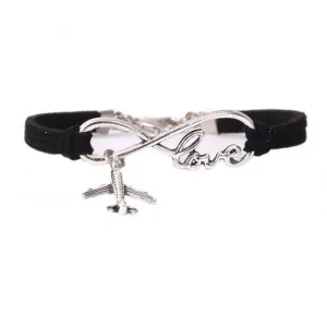 Bracelet Avion <br>Infinity Love (Noir)