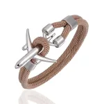 bracelet avion corde marron