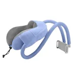 coussin de voyage avec support intégré pour téléphone