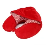 Coussin de Voyage <br>Hoodie Plaid Rouge