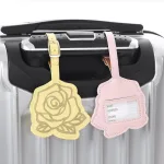 étiquette bagage femme rose