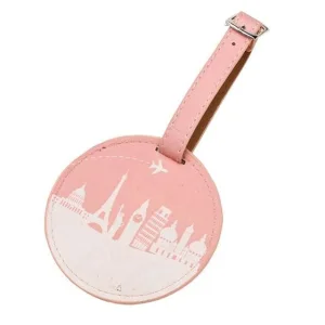étiquette bagage pink travel