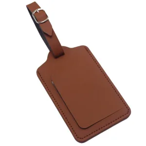 étiquette bagage rectangle marron