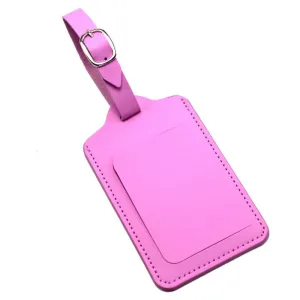 étiquette bagage rectangle rose