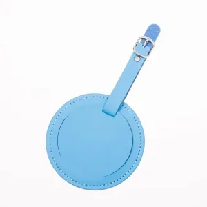 étiquette bagage rond bleu ciel