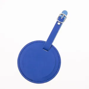 étiquette bagage rond bleu marine