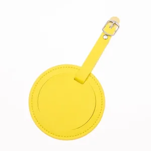 étiquette bagage rond jaune