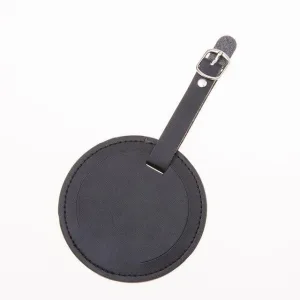 étiquette bagage rond noir