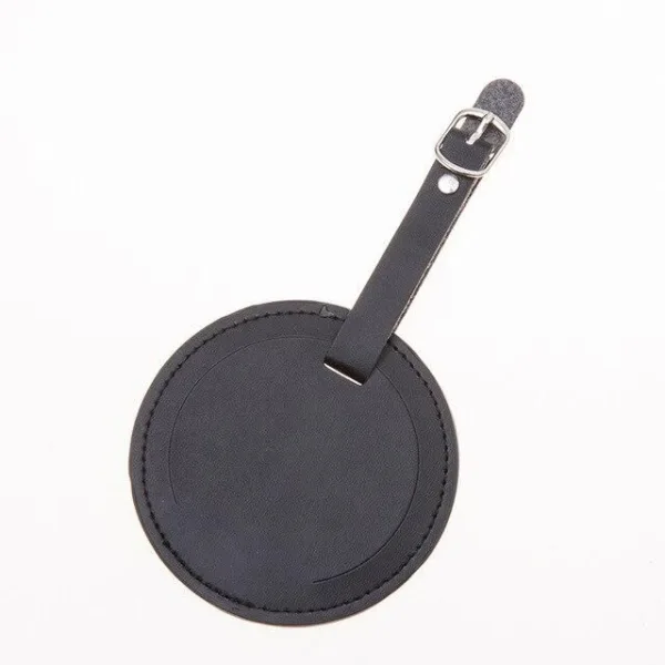 étiquette bagage rond noir