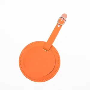étiquette bagage rond orange
