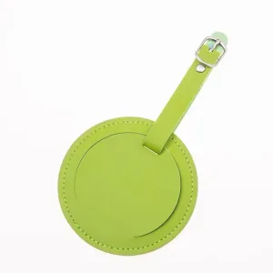 étiquette bagage rond vert
