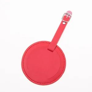 étiquette bagage ronde rouge