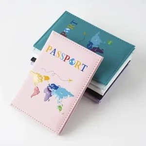 étui à passeport carte du monde