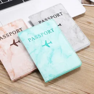 étui passeport marbre avion
