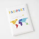 étui passeport pratique carte du monde