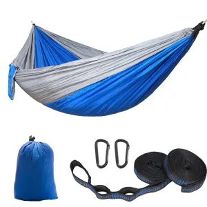 Hamac de Voyage <br>2 Places (Gris/Bleu)