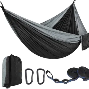 Hamac de Voyage <br>2 Places (Gris/Noir)