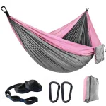 Hamac de Voyage <br>2 Places (Gris/Rose)
