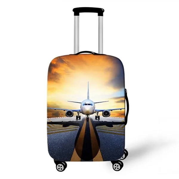 housse de valise avion sur la piste