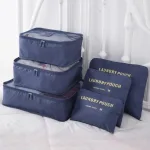 organisateurs de valise laundry pouch set de 6 bleu marine