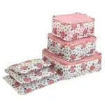 organisateurs de valise smiley set de 6 rose