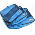 organisateurs de valise travelbasics set de 3 bleu ciel