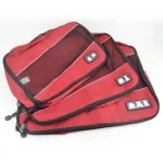 organisateurs de valise travelbasics set de 3 rouge
