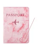 passeport personnalisé avec motif avion marbre