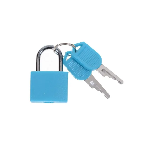 petit cadenas valise à clé bleu ciel