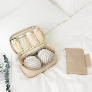 pochette sous-vêtements de voyage beige