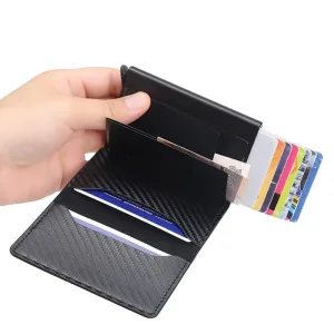 porte-cartes RFID homme motif carbone