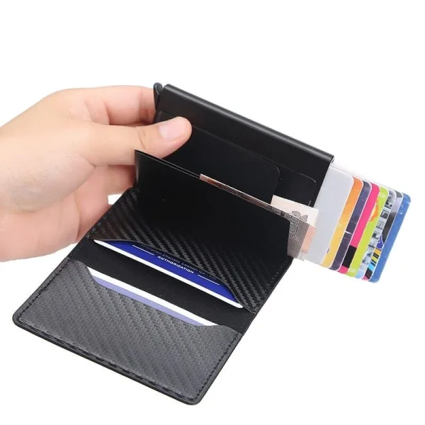 porte-cartes RFID homme motif carbone