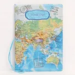 protège-passeport blue world trip map