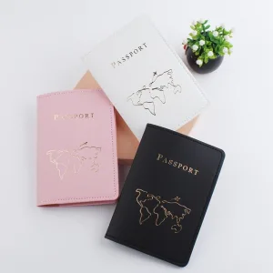 protège passeport carte du monde minimaliste