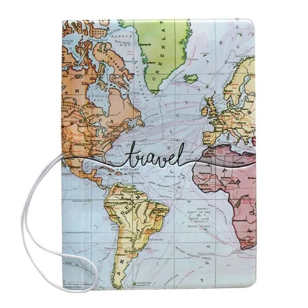 protège-passeport coloré carte du monde