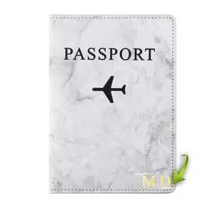 protège passeport personnalisé avion marbre
