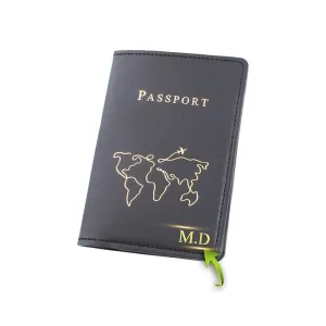 protège-passeport personnalisé carte du monde minimaliste