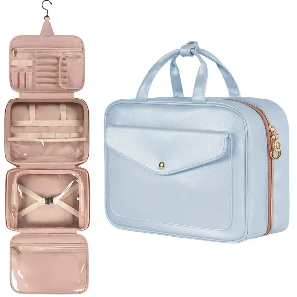 sac cosmétique de voyage femme bleu ciel