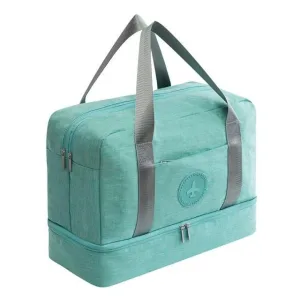 sac de voyage avec compartiment chaussures happy flight turquoise