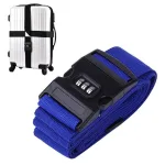 sangle pour valise avec code 3 chiffres bleu marine en croix