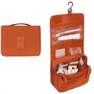 trousse de toilette à suspendre de voyage orange