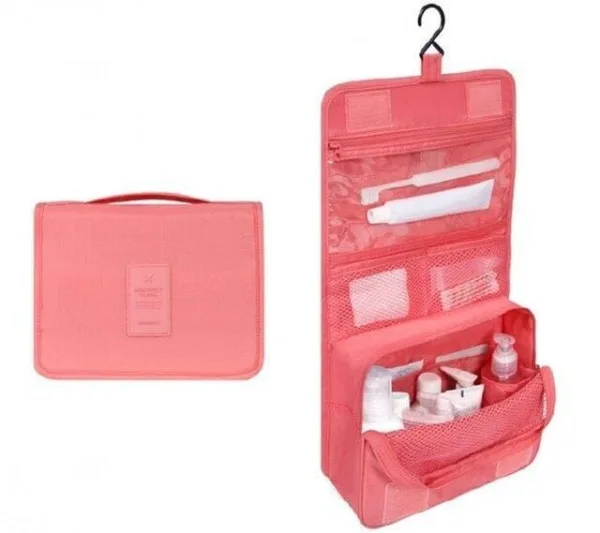 trousse de toilette à suspendre de voyage rose