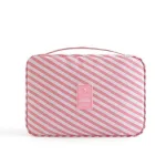 trousse de toilette de voyage rayures roses