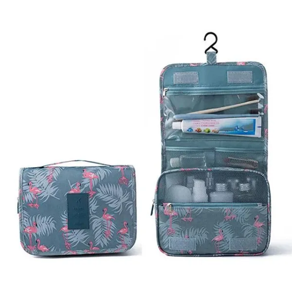 trousse de toilette femme flamant rose à suspendre