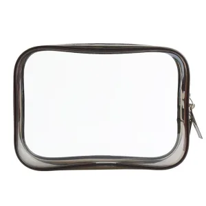 trousse de toilette transparente grise